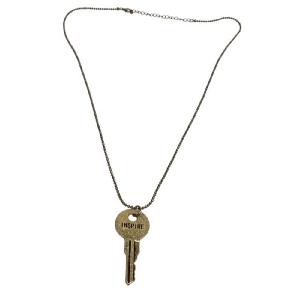 Inspire key Bronze Ball Chain Necklace